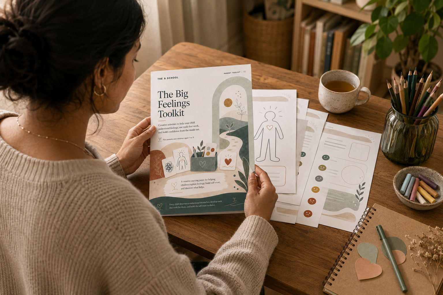 Parent using the Big Feelings Toolkit at home